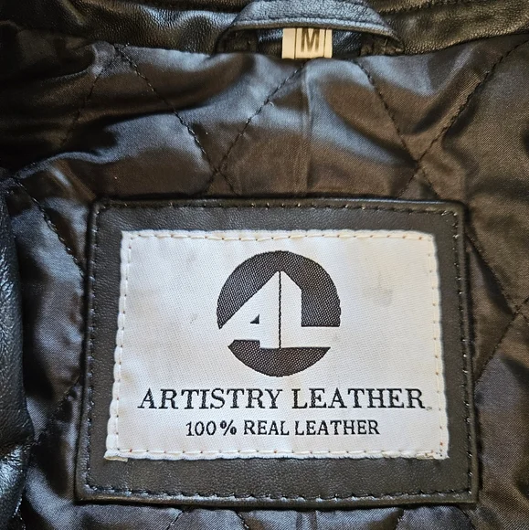 Mens Black Lambskin Leather Jacket. Slim-Fit - Picture 4 of 5